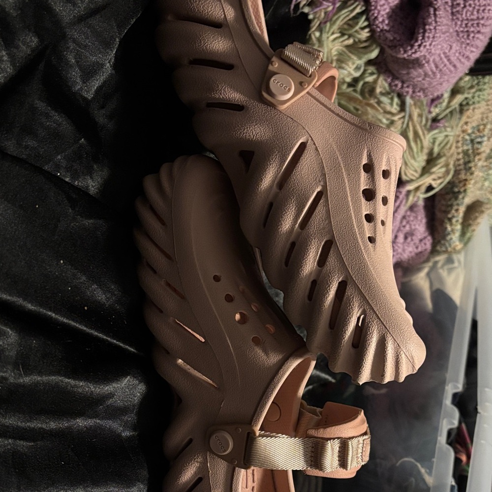 CROCS Tan Mules with Strap
